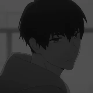 💸 46e95e94 Anime, Con trai, Chân dung, Đơn sắc, Buồn, Nghiêm túc telegram sticker