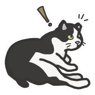 ❗ 6c26dc93 kucing, binatang, stiker, kucing tuxedo, kartun telegram sticker