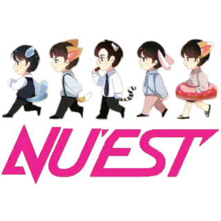 💎 2568dae9 NUEST kpop, musica, gruppo, nuest, cartoni animati, carino telegram sticker