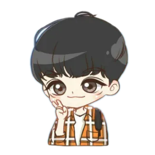 ✌ f0fcb9c3 Cartone animato, Personaggio, Chibi, Segno di pace, Carino, Anime telegram sticker