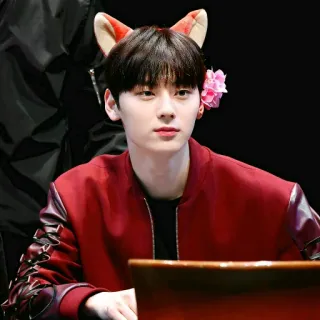 ☘ ed06bd4f мужчина, цветок, уши, азиат, портрет, мужской, корейский telegram sticker