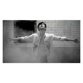 🤗 bdfef90d người đàn ông, dang tay, khói, tường gạch, đơn sắc telegram sticker