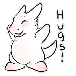 😀 268a3592 Hugs! schattig, dier, kawaii, knuffels, genegenheid, groet telegram sticker