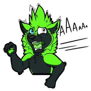 😱 0317ad72 AAAAAA 獣人, 狼, 漫画, ステッカー, 叫び, 動物 telegram sticker