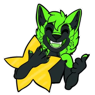 ⭐ 14cf186d ケモノ, 動物, 擬人化, カートゥーン, キャラクター, 星 telegram sticker