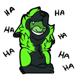 🤣 212c52a8 HA HA HA HA HA HA HA HA 笑い, オオカミ, 漫画, 動物, 面白い, 緑, ユーモア, 笑い telegram sticker