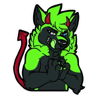 😈 38114e55 ケモノ, 悪魔, モンスター, 擬人化, 動物, 悪魔, 漫画, ステッカー telegram sticker