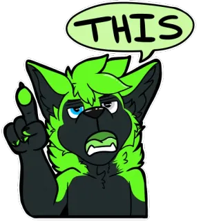 👆 43f4b777 THIS 狼, ケモノ, 指差し, ステッカー, 動物, 漫画 telegram sticker