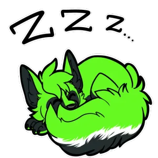 💤 61625b91 ZZZ 睡眠, キツネ, 動物, 漫画, zzz, 眠い, 昼寝 telegram sticker