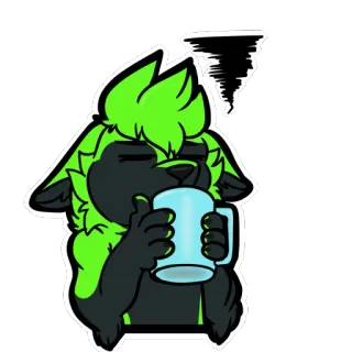 ☕ d46c6ffb ケモノ, 動物, アニメ, コーヒー, 眠い, 眠たい telegram sticker