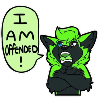 👎 f0cff586 I AM OFFENDED! 獣人, 漫画, 怒る, 怒り, イライラ telegram sticker