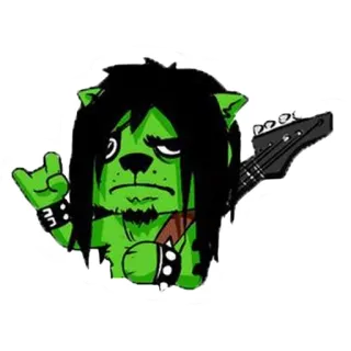 🤘 832335cb cartoon, bear, metal, music, guitar, rock, animal whatsapp sticker