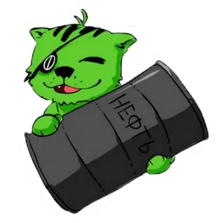😄 aa7cb369 НЕФТЬ cat, pirate, barrel, oil, Russian, neft whatsapp sticker