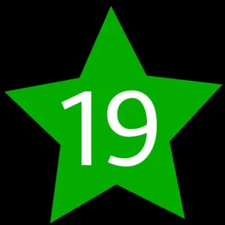 1⃣ 7318e844 19 数字, 绿色, 星星 telegram sticker