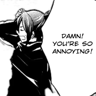 💦 0222cf7a DAMN! YOU'RE SO ANNOYING! anime, manga, molesto, irritado whatsapp sticker