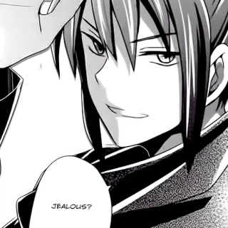 😏 39803906 JEALOUS? anime, manga, celoso/celosa, dibujos animados whatsapp sticker