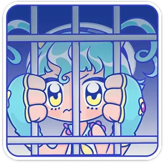 😒 092be427 Desenho animado, Prisão, Anime, Fofo, Prisão, Kawaii telegram sticker