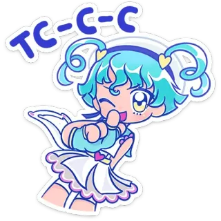 🤫 30151d7f TC-C-C Anime, Desenho animado, Fofo, Garota, Ilustração, Adesivo telegram sticker