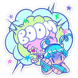 💥 3c4fcfea BOOM adesivo, boom, fofo, colorido, desenho animado, explosão, kawaii telegram sticker
