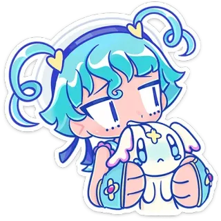 😒 78e6d96e kawaii, fofo, desenho animado, chibi, anime, menina, pastel, boneca telegram sticker