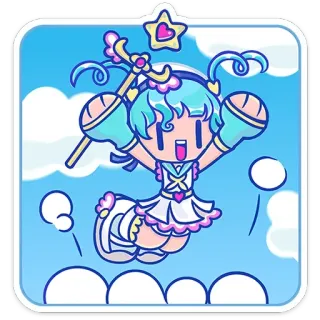 🤩 eb1a6421 Desenho animado, Anime, Kawaii, Fofo, Céu, Nuvens, Adesivo telegram sticker