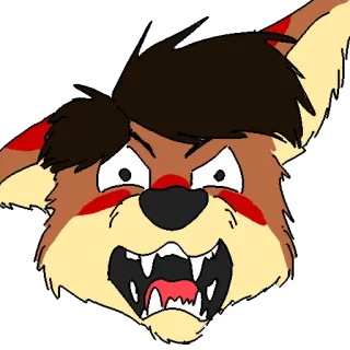 😡 500d30b9 Fellwesen, Wut, Tier, Cartoon, Ausdruck, wütend, Fuchs, Hundartig whatsapp sticker