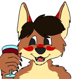 🍷 a4685498 Fuchs, Tier, Toast, Wein, Cartoon whatsapp sticker