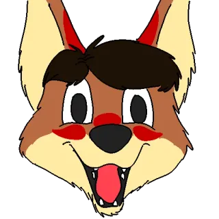 😃 af804cd8 tier, fuchs, cartoon, kopf, lächeln, fell whatsapp sticker