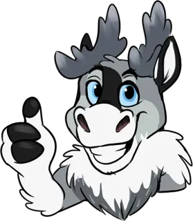 👍 02da460b 动物, 卡通, 麋鹿, 吉祥物, 毛茸茸, 赞 telegram sticker