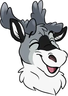 😄 817dddaf 驼鹿, 动物, 卡通, 哺乳动物, 快乐, 微笑 telegram sticker