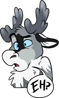 🤔 aad4399d EH? 驼鹿, 卡通, 动物, 问题, 嗯, 贴纸 telegram sticker