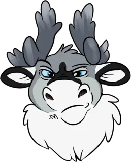 😒 aff80296 驯鹿, 卡通, 动物, 可爱, 插画, 贴纸 telegram sticker