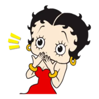 😧 0a374c03 Betty Boop betty boop, cartoon, geschokt, verrassing, vintage, personage, klassiek telegram sticker