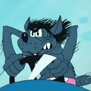 🏎 b2e5d13b wilk, kreskówka, jazda, zły, zwierzę telegram sticker