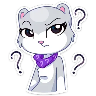 🤔 3b460831 animal, point d'interrogation, mignon, dessin animé, expression, confus telegram sticker