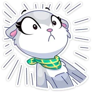 😳 b323c5d0 animal, chat, mignon, sticker, dessin animé, expression, choqué telegram sticker