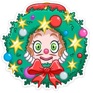 😊 80271eee クリスマス, リース, オーナメント, ホリデー, お祝い, 飾り telegram sticker