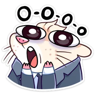 😮 3bdf0705 Cartoon, Katze, geschockt, lustig, erschöpft, fassungslos, schwindlig telegram sticker