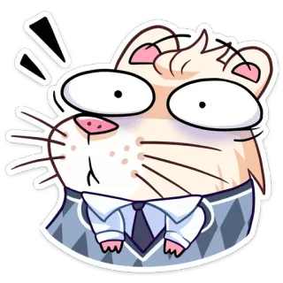 😳 f82af1f3 Katze, Tier, Aufkleber, Cartoon, niedlich, Ausdruck, übertrieben, Frettchen telegram sticker