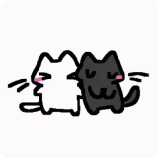 😘 4684aa94 chat, mignon, animal, chat noir, chat blanc, kawaii telegram sticker