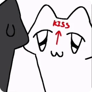 😘 dddb6f17 KISS chat, baiser, amour, mignon, animal, dessin animé telegram sticker
