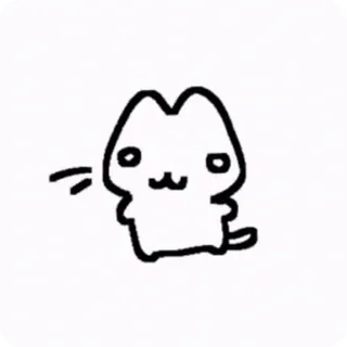 🙇 e42ab308 chat, animal, mignon, dessin animé, croquis telegram sticker