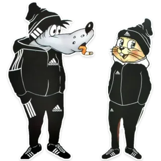 👫 cb10d488 Cartone animato, Lupo, Lepre, Abbigliamento sportivo, Adidas telegram sticker