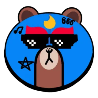 😎 2f28b912 666 熊, 太阳镜, 卡通, 贴纸, 动物, 数字艺术 telegram sticker