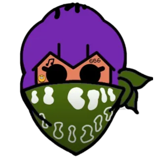 😶 342919e0 666 卡通, 面具, 头巾, 数字艺术, 动画 telegram sticker