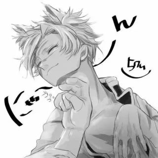 🤍 c268e5bd ん Anime, Mangá, Expressão, Personagem, Monocromático telegram sticker