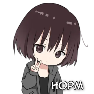 ✌️ 08a8d909 HOPM アニメ, ちび, 漫画, 女の子, かわいい, ステッカー telegram sticker