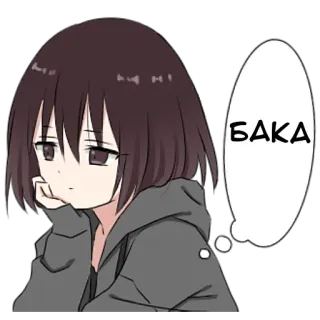 🙄 f666319c БАКА アニメ, 女の子, バカ, ロシア, かわいい telegram sticker