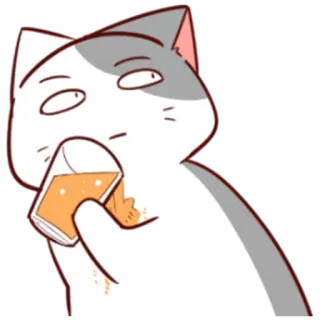 🍺 acccae45 gato, animal, bebendo, desenho animado, fofo telegram sticker