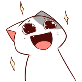 😻 c23d622f gato, feliz, brilhante, fofo, anime telegram sticker